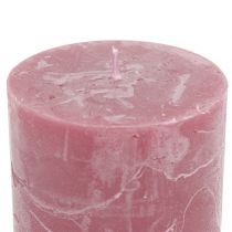 Vienspalvės žvakės senovinės rožinės spalvos 60x80mm 4vnt