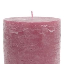 daiktų Vienspalvės žvakės senovinės rožinės spalvos 85x120mm 2vnt