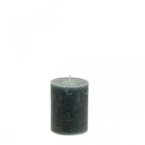 daiktų Vienspalvės žvakės antracito stulpinės žvakės 70×100mm 4vnt