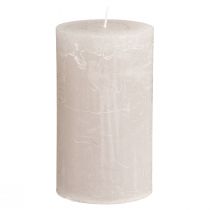 daiktų Vienspalvės žvakės šviesiai pilkos stulpinės žvakės 70×120mm 4 vnt.