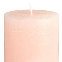 daiktų Šviesiai rožinės spalvos dažytos kolonėlės žvakės 85 × 120 mm, 2 vnt. rinkinys – elegantiškos vaško žvakės romantiškam dekoravimui