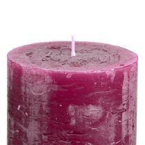 daiktų Dažytos madingos žvakės „Berry Purple“, kolonėlės, 70 × 80 mm, 4 vnt. rinkinys, stalo dekoracija