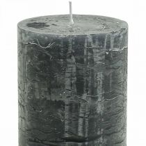 Vienspalvės žvakės antracito stulpinės žvakės 70×120mm 4vnt