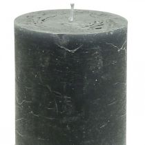 daiktų Vienspalvės žvakės antracitinės stulpinės žvakės 70×80mm 4vnt