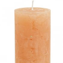 daiktų Vienspalvės žvakės Oranžinės persikų stulpinės žvakės 50×100mm 4vnt