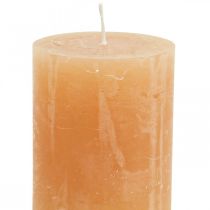 daiktų Vienspalvės žvakės Oranžinės Persikų stulpinės žvakės 60×80mm 4vnt