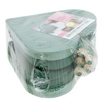 daiktų Gėlių putplasčio širdelė su click sistema įkišama medžiaga žalia 20cm 2 vnt