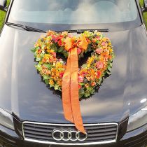 Gėlių putplasčio širdelė atvira gėlių medžiaga žalia 38cm 2vnt vestuvinė dekoracija