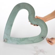 daiktų Gėlių putplasčio širdelė atvira įkišama medžiaga žalia 38cm 2 vnt. vestuvių dekoracija