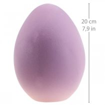 daiktų Velykinio margučio puošmena – 2-as pasirinkimas – plastikinis purpurinis flokuotas 20cm