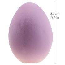 daiktų Velykinis kiaušinis plastikinis dekoratyvinis kiaušinis violetinė alyvinė flokuota 25cm