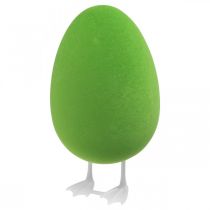 Velykinis kiaušinis su kojomis dekoratyvinis kiaušinis žalias flokuotas Vitrinų dekoravimas Velykos H25cm