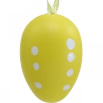 Mini Velykinis kiaušinis pakabinimui taškuotas geltonas, raudonas, oranžinis H4cm 24psl