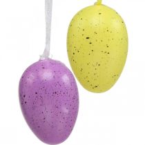 Velykinis kiaušinis pakabinimui plastikinis kiaušinis įvairių spalvų H6cm 12 vnt