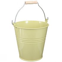 daiktų Metalinis kibiras vazonas žaliai geltonos spalvos 26x22,5x23cm 6l