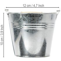daiktų Kibirai Ø12cm A10cm 8vnt. Cinko spalvos, blizgūs