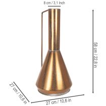 daiktų Elegantiška grindų vaza, vintažinio stiliaus, rytietiško stiliaus, vario spalvos metalinis dekoratyvinis ąsotis, Ø27cm, aukštis 58cm