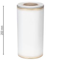daiktų Elegantiška muaro vainiko juostelė, 200 mm, balta su auksiniu perlų kraštu ir specialiu apdailu, 25 m - Puikiai tinka dekoracijoms ir šventėms