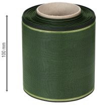 daiktų Elegantiška muaro žalia vainiko juostelė su auksiniu kraštu, 100 mm x 25 m, laidotuvių floristikai ir dekoravimui
