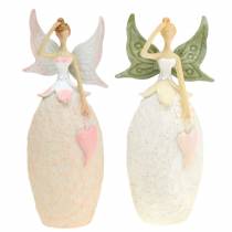 Deco figūrėlė elfas balta 12cm 2vnt