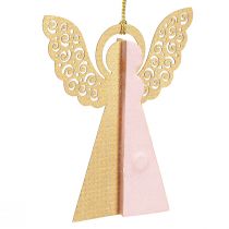 daiktų Kalėdiniai angeliukų papuošalai iš popieriaus, abrikosų spalvos, 12 cm, 4 vnt. rinkinys