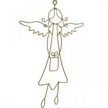 Angelų pakabukas Kalėdų angelo vielos figūrėlės auksinės 15cm 6vnt