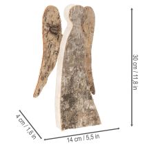 daiktų Angelo figūrėlė, pagaminta iš medžio su beržo žieve, 30 cm