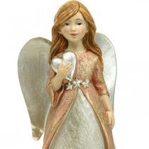 daiktų Angelo figūra angelas sargas Kalėdinis angelas su širdele H19cm 2vnt