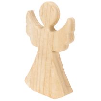 daiktų Medinis angelo dekoratyvinis paveikslas, pagamintas iš šviesios natūralios medienos, kalėdinė dekoracija, 30 cm