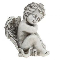 Memorialinė figūrėlė miegantis angelas pilkas 16cm 2vnt