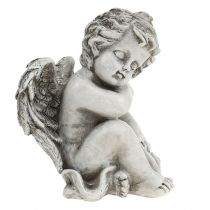 daiktų Memorialinė figūrėlė miegantis angelas pilkas 16cm 2 vnt