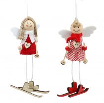 daiktų Angelas kaip dekoratyvi figūra 15cm raudona, balta 4 vnt