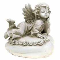 Dekoratyvinis angelas ant širdies su LED 16cm 19cm H14,5cm