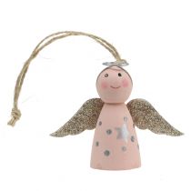 daiktų Angelas pakabinimui rožinis 6cm 6 vnt