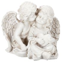 daiktų Angelo dekoracija Vaikiška angelo poros su širdele skulptūra 24 cm