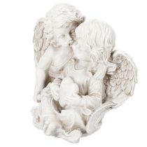 daiktų Angelo dekoracija Vaikiška angelo poros su širdele skulptūra 24 cm