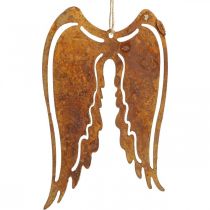 Angel wings metal deco kabykla patina dekoracija 19,5cm 3vnt