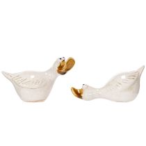 daiktų Keraminė anties dekoratyvinė figūrėlė, puikiai patrauks akį svetainėje, 13 cm, 2 dalys