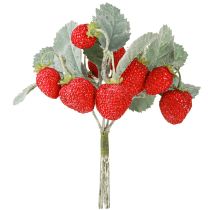daiktų Dirbtinės braškės, 6 vnt. rinkinys - ilgaamžis dekoratyvinis elementas, 23 cm