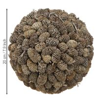 daiktų Dekoratyvinis baltai dažytas kūgio formos rutulys pakabinimui, 20 cm