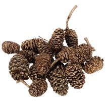 daiktų Alksnio kankorėžiai, natūralus produktas dekoravimui ir rankdarbiams, aukso spalvos, 3 cm, 300 g