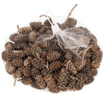daiktų Alksnio kankorėžiai, natūralus produktas dekoravimui ir rankdarbiams, aukso spalvos, 3 cm, 300 g