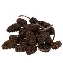 daiktų Natūralūs alksnio kankorėžiai, palaidi, dekoravimui, 3 cm, 300 g, natūraliai rudi.