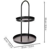 daiktų Metalinis dviejų aukštų apvalus dekoratyvinis padėklas 58 cm