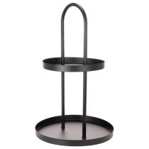 daiktų Metalinis dviejų aukštų apvalus dekoratyvinis padėklas 58 cm