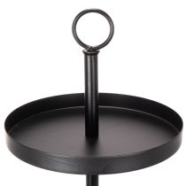 daiktų Trijų pakopų metalinis apvalus serviravimo stovas, skirtas daugiapakopiam stalo papuošimui, 61 cm
