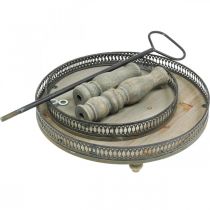 daiktų Deco tortų stovas Wood Plants tortų stovas Vintage H47cm Ø34cm