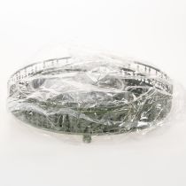 daiktų Metalinis serviravimo stovas, žalias, trijų aukštų, su eglės dekoracija, apvalus, 49 cm