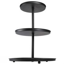 daiktų Tortų stovas juodas 3 pakopų metalinės apvalios kojelės Ø40cm H52cm