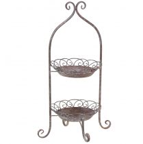 daiktų Metalinis etagere 2 pakopų rudai baltas Ø25,5cm 63,5cm